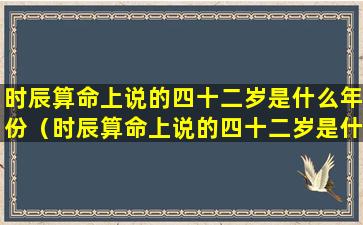 时辰算命上说的四十二岁是什么年份（时辰算命上说的四十二岁是什么年份出生 🐟 的）